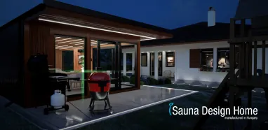 Szaunaház este Szaunaház este
